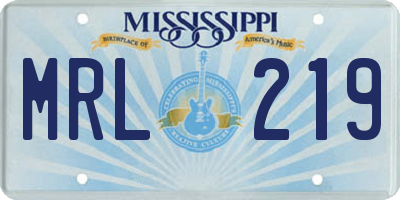 MS license plate MRL219