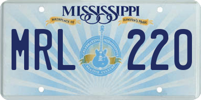 MS license plate MRL220