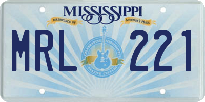 MS license plate MRL221