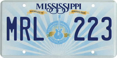 MS license plate MRL223