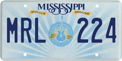 MS license plate MRL224