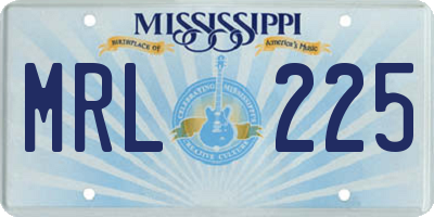 MS license plate MRL225
