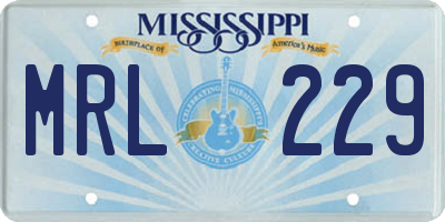 MS license plate MRL229