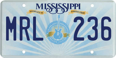 MS license plate MRL236