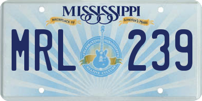 MS license plate MRL239