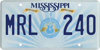 MS license plate MRL240