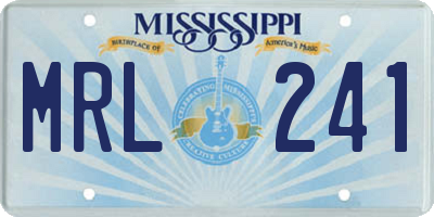 MS license plate MRL241