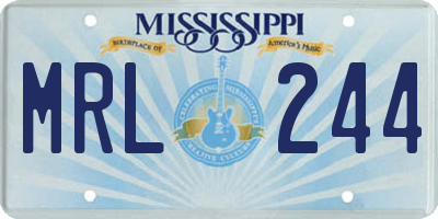 MS license plate MRL244
