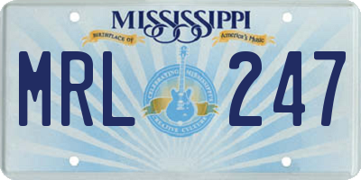 MS license plate MRL247
