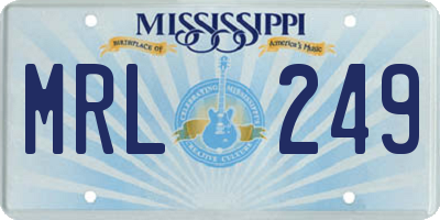 MS license plate MRL249