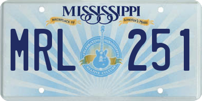 MS license plate MRL251