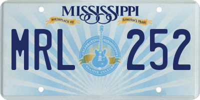 MS license plate MRL252