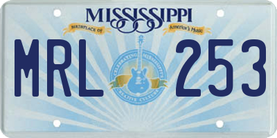 MS license plate MRL253