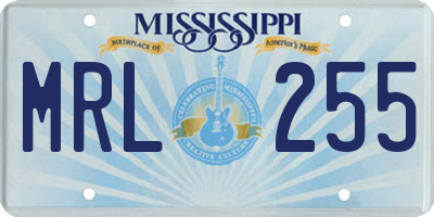 MS license plate MRL255