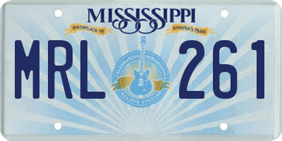 MS license plate MRL261