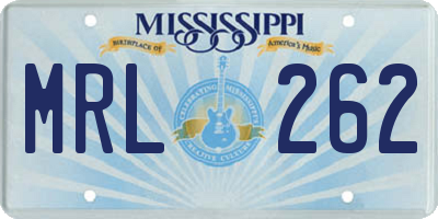 MS license plate MRL262