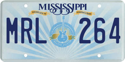 MS license plate MRL264