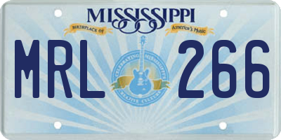 MS license plate MRL266