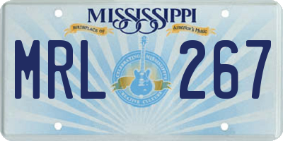 MS license plate MRL267