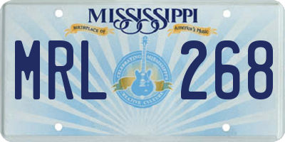 MS license plate MRL268