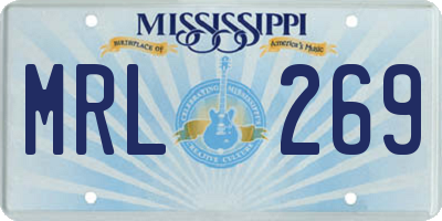 MS license plate MRL269