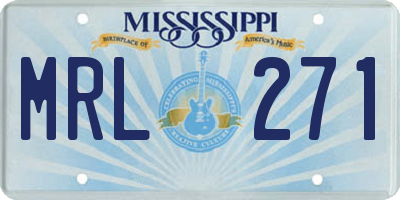 MS license plate MRL271