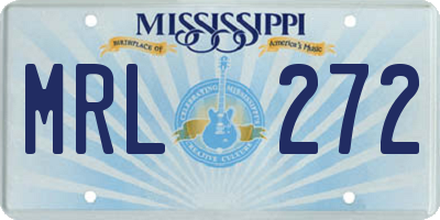 MS license plate MRL272