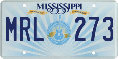 MS license plate MRL273