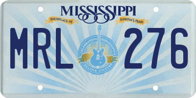 MS license plate MRL276