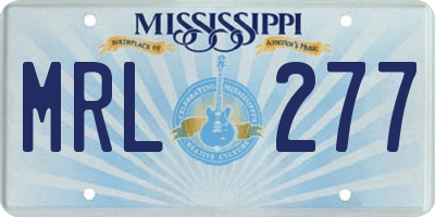 MS license plate MRL277