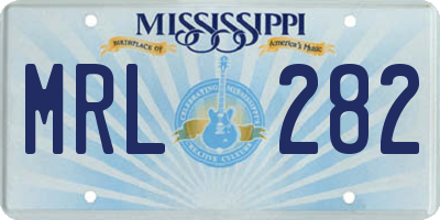 MS license plate MRL282