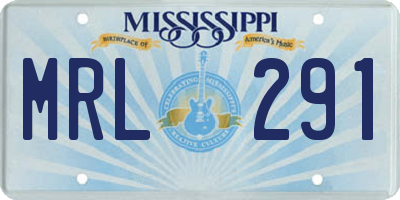 MS license plate MRL291