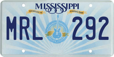 MS license plate MRL292