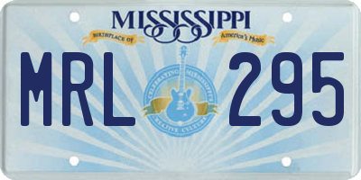 MS license plate MRL295