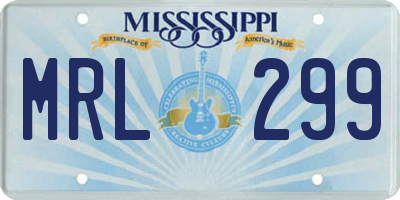 MS license plate MRL299