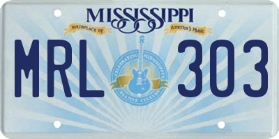 MS license plate MRL303