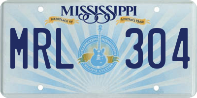 MS license plate MRL304