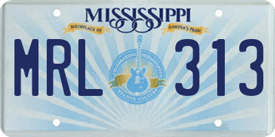 MS license plate MRL313