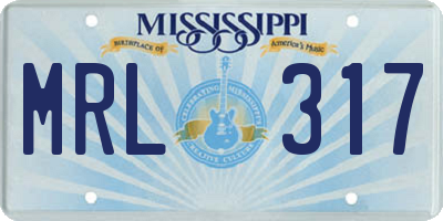 MS license plate MRL317