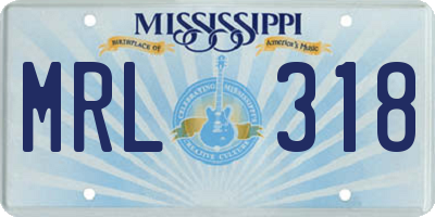 MS license plate MRL318