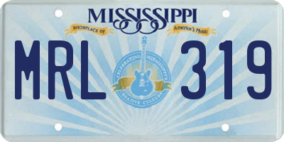 MS license plate MRL319