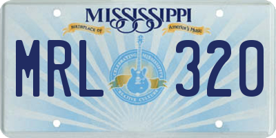 MS license plate MRL320