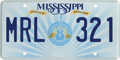 MS license plate MRL321
