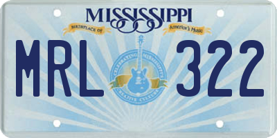MS license plate MRL322