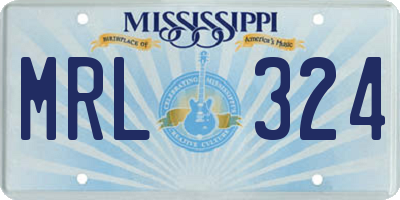 MS license plate MRL324