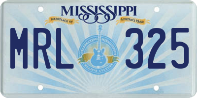MS license plate MRL325