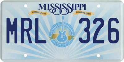MS license plate MRL326