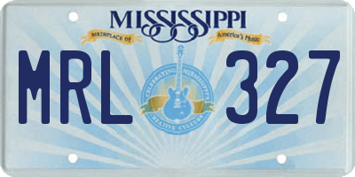 MS license plate MRL327