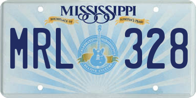 MS license plate MRL328