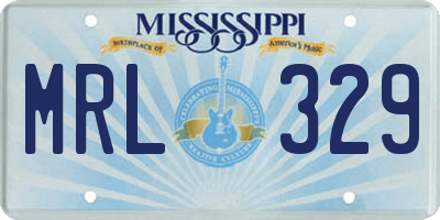 MS license plate MRL329